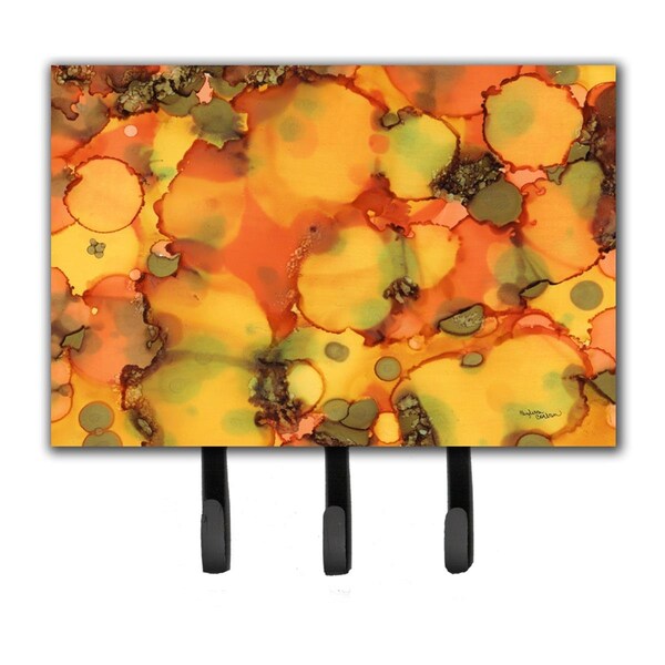 Carolines Treasures Abstract in Orange & Greens Leash or Key Holder 8976TH68 - main